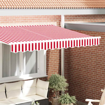 vidaXL - Vervangvolant - voor - zonnescherm - voor - 2,5 - m - Rood-wit - gestreept