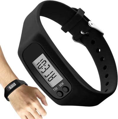 Stappenteller Horloge - Activiteit Tracker - Dagelijkse Beweging - Eenvoudige Registratie - 25x2.7cm - Zwart