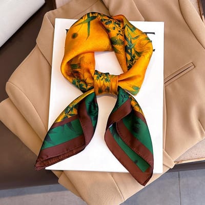 Nieuwe Mode Decoratie Wrap Lente/Zomer Vierkante Print Sjaal voor Vrouwen Zacht Satijnen Reis Bandana white