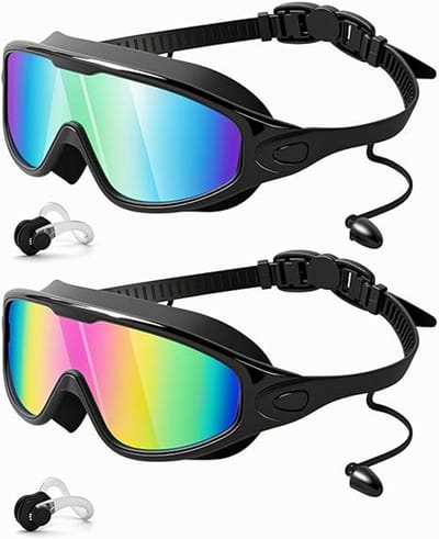 Daity 2-pack — Zwembrillen — Breed gezichtsveld — Anti-condens & UV-bescherming — Zwembrillen voor volwassenen — Unisex — Lekvrij