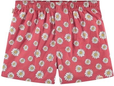 Pockies heren wijde boxershort flowers rood