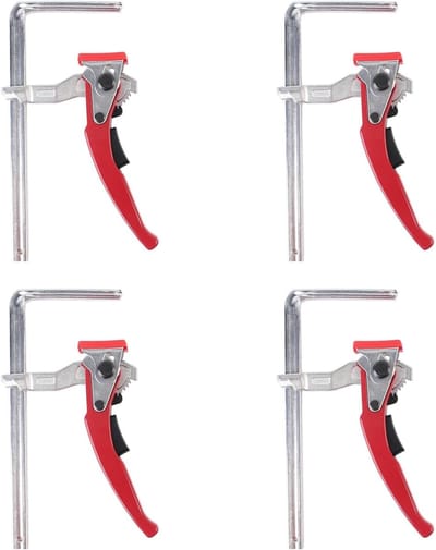 Pack van 4 leverclips - eenhandige klem - capaciteit van 160 mm - laagdiepte van 60 mm - ratelknijpers F voor slijpen en snijden