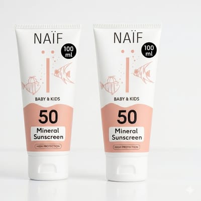 Naïf - Zonnebrandcrème - Voordeelset - Baby & Kids - Zonbescherming - SPF50 - Waterbestendig - 2x100ml