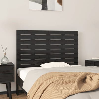 vidaXL - Hoofdbord - wandmontage - 81x3x63 - cm - massief - grenenhout - zwart