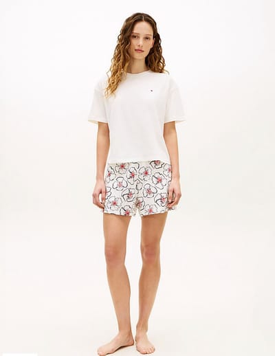 Tommy Hilfiger - Dames Pyjama - Ivory Silk/Pop Poppy - XL
