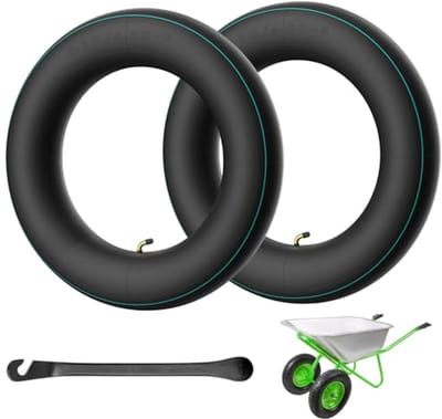 Hoes met Hoekventiel voor Vuilniswagenwielen, Binnenbanden, Pneumatische Banden, Rubber Slang, Vervangingsslang, 2 Stuks, Ideaal voor Tuin en Bouwprojecten