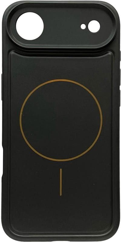 Casemania Hoesje Geschikt voor Apple iPhone 17 Air - Metallic Zwart - Matte Siliconen Back Cover - Geschikt voor MagSafe