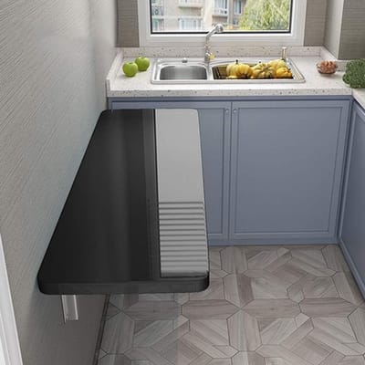 Wandmontage Tafel - Opklapbaar Bureau Werkblad - Ruimte Besparen - Draagvermogen 50KG - 90x40cm - Zwart