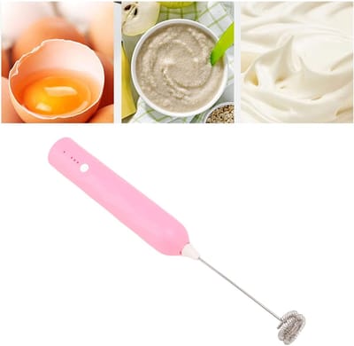 Melkopschuimer, eiklopper, huishoudelijke miniblender, multifunctionele elektrische blender, draagbaar, draadloos schuim - roze