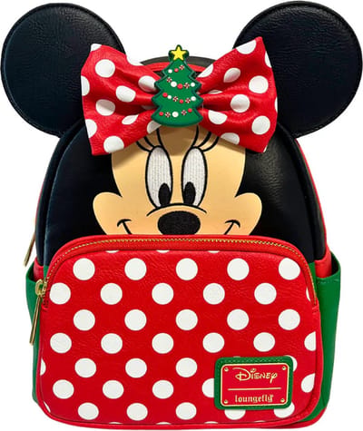 Disney Loungefly Mini Backpack Minnie Christmas with 3 Scented Bows
