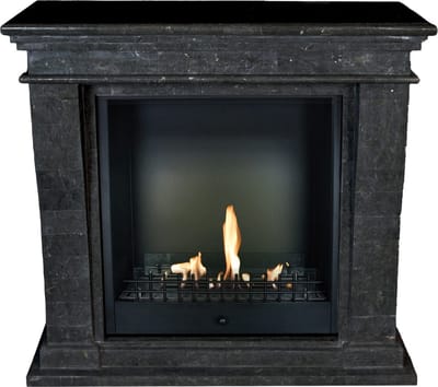 Xaralyn Bio-ethanol haard - Kreta-Mini BCL-SBP - zwart gepolijst natuursteen - 3 KW verwarming - haardombouw inclusief inbouwhaard - schouw