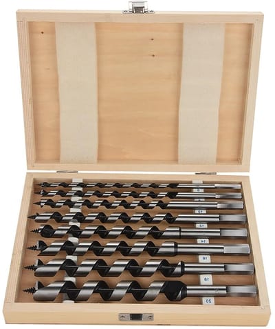 Precisie Houtboor Set met Hexaansluiting, Carbon Staal, 230 mm, 8 Stuks voor Efficiënt Boren in Hout