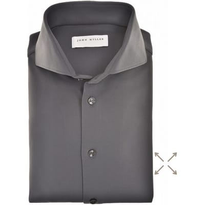 John Miller Overhemd Plain Hyperstretch Comfort Shirt Donker Grijs / male