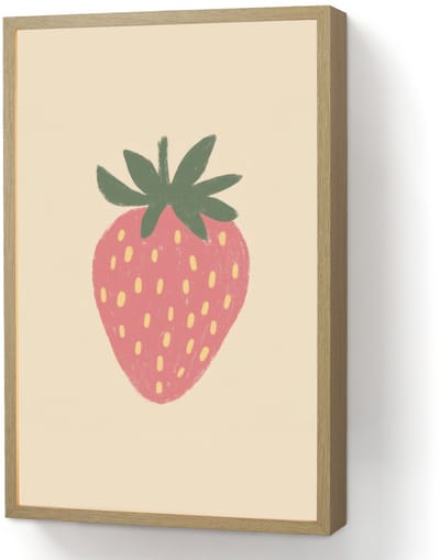 Wandlamp 40x60 cm - Oplaadbaar - Aardbei - Minimalistisch - Rood - Fruit - Wandlampen binnen woonkamer - Slaapkamer lamp - Decoratieve nachtlamp - Vloerlamp draadloos