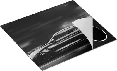 Chefcare Inductie Beschermer Zwarte Sportwagen Auto met Vlammen - Zwart Wit - 60x50 cm - Afdekplaat Inductie - Kookplaat Beschermer - Inductie Mat