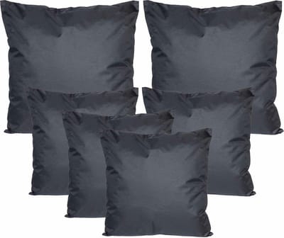 Anna Collection Bank/tuin kussens set - binnen/buiten - 6x stuks - zwart - In 2 formaten