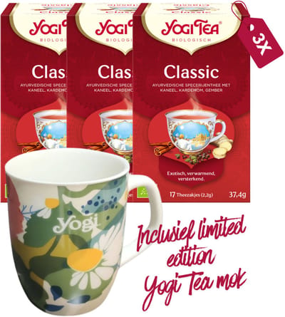Yogi Tea Classic Bio - 3 pakjes - inclusief limited edition Yogi Tea mok