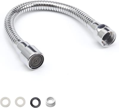 JGS Premium - Kraanverlenging 30 cm roestvrijstaal 360° verstelbaar keukenkraanverlenging - Binnen- en buitendraadadapter - Geschikt voor kranen - Waterkraan afdichtingen