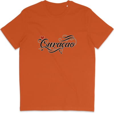 Heren en Dames T Shirt - Curaçao - Curacao - Oranje - XS