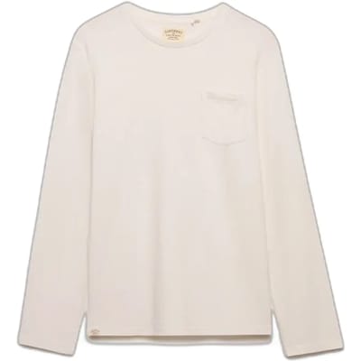 Superdry - Katoenen Linnen Longsleeve Top Met Zak - Heren - Tops