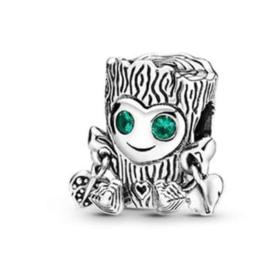 Fler® | Bedel | 925 Sterling Zilver Bedels | Boomstam | Zirkonia | Past op populaire bedel armbanden (standaard-3mm) | armbandbedel | Bedels Charms Beads