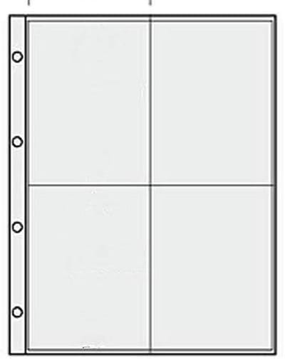 Transparante verzamelhoezen voor bierdeksels - 4 vakken, 150 x 107 mm (10 vellen)