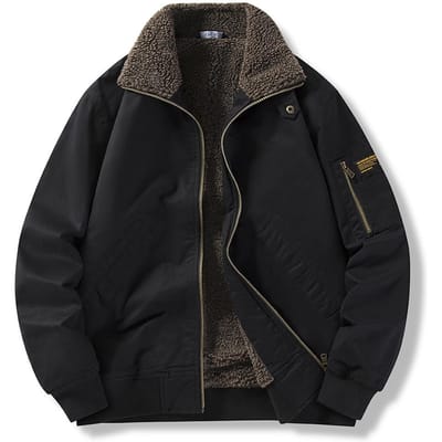 Winter Heren Reversjas Middelbare Leeftijd Puur Katoen Plus Fluweel Verdikt Katoenen Jas Heren Los Grote Maat Katoenen Jas Jas 5XL black