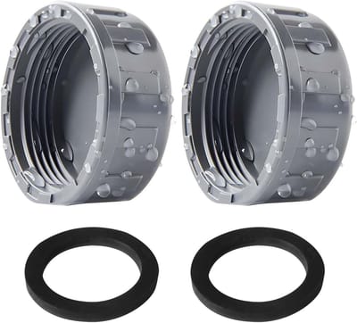 Duurzame PVC Schroefdoppen 50mm met Rubberafdichtingen voor Binnengewinde Aansluitingen, Ideaal voor Tuin en Loodgieterij