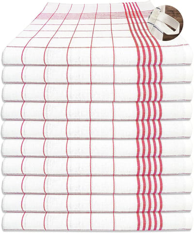 JHUBERS- Theedoeken set van 10 stuks - 100% katoen - 50 x 70 cm - Vaatdoeken - Keukenhanddoeken - Duurzaam en absorberend