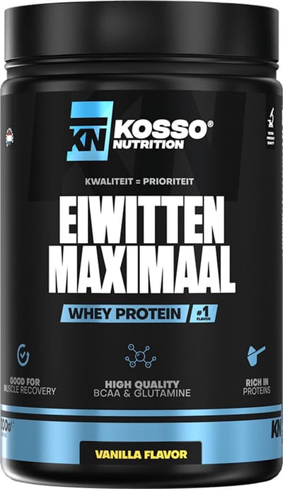 Kosso Nutrition – Eiwitten Maximaal – Whey Proteïne – Hazelnoot – Voor Spierherstel & Kracht – 1000g