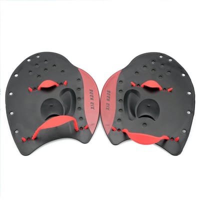 1 paire de plaquettes de natation professionnelles, gaines, palmes de correction, palmes, gants palmés pour les doigts M rouge