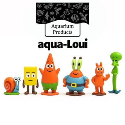 Aqua-Loui® – Aquarium Decoratie Set – 6 Cartoonstijl Figuren – Vrolijke Onderwatervrienden voor Aquarium of Terrarium