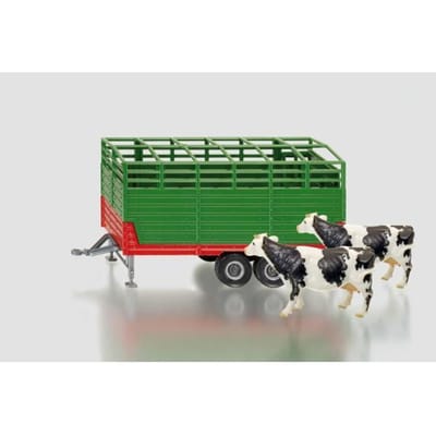 SIKU 2875, veewagen incl. 2 Holstein-koeien, 1:32, metaal/kunststof, groen, vele functies