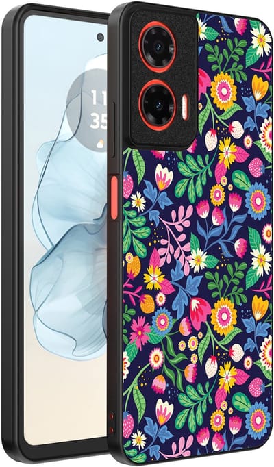 Smartphonica Telefoonhoesje Geschikt voor Motorola Moto G04 - G24 - G24 Power - E14 met bloemen opdruk - TPU backcover case flower design