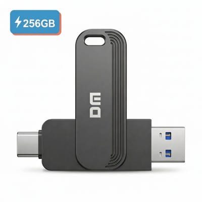 DM 256GB USB Stick - Dual USB-C & USB 3.2 Flash Drive - 150MB/s OTG - Voor Smartphone, Laptop en Tablet
