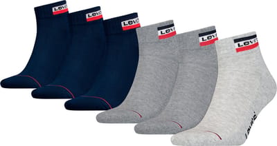 6 paar Levis Mid Cut SPRTWR LOGO unisex sokken kousen 701220482