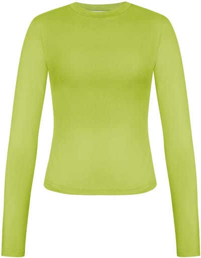 Nauwsluitende Polyester Vrouwen Lange Mouw Top - Groen - Maat XS