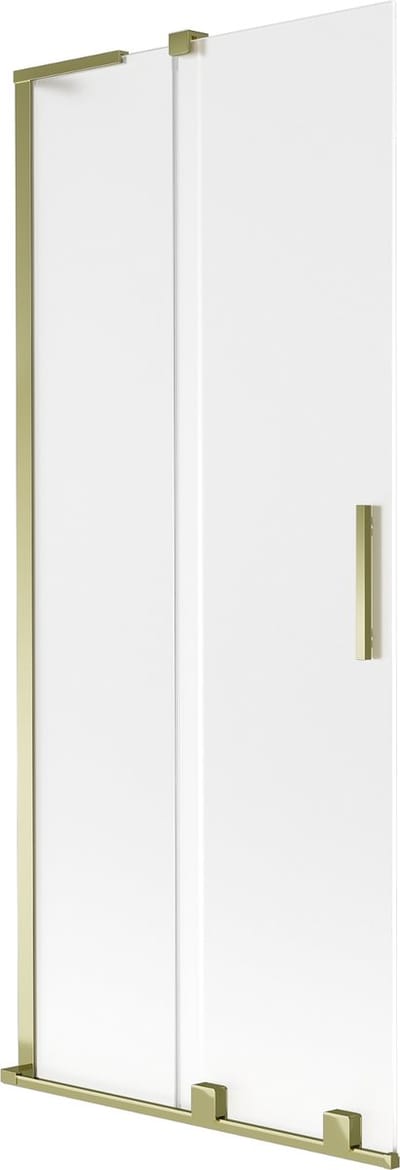 Mexen Velar L badwand met 2-delig schuifpaneel 80 x 150 cm, matglas, goud - 896-080-003-31-50