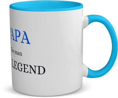 Akyol - papa the man the legend koffiemok - theemok - blauw - Papa - cadeau papa - cadeau - verjaardag papa - vaderdag - 350 ML inhoud