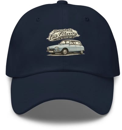 De2pktjes - Classic Collectie Dad Pet – Citroën Ami 8 Retro Illustratie