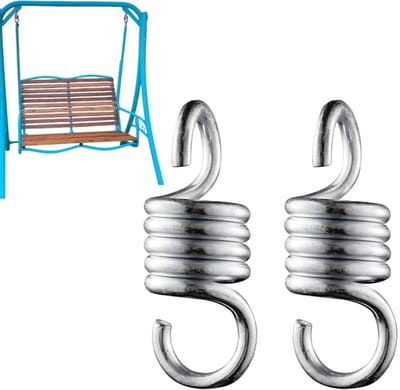 2 stuks spanveer voor hangstoel - Sterk draagvermogen, stabiel en duurzaam - Hangveer voor balkonschommel - Bevestigingsveer voor zandzak in de sportschool - 10,8 cm x 3,9 cm - Geschikt voor hangmat, hangstoel, zandzak en terras - Zilver