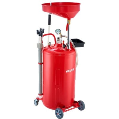 VEVOR Olieaftapwagen 79 L, Olieaftapwagen met verstelbare trechterhoogte, Olieaftapcontainer met wielen, Aftapapparaat voor vloeibare brandstof voor autowerkplaatsen, Rood