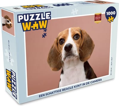 Puzzel Een schattige Beagle kijkt in de camera - Legpuzzel - Puzzel 1000 stukjes volwassenen