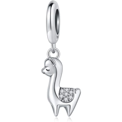 Echt Koperen Bedel Luxe Schattige Alpaca Dier Hanger Kralen Passend voor Armbanden Doe-het-zelf Vrouwen Knutselen Delicaten Geschenken white