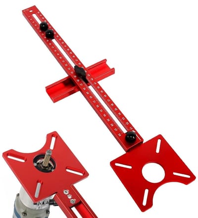 Verstelbare 4-in-1 Aluminium Frees Passer voor Houtbewerking, Router Template en Radius Instelling van 90 mm tot 370 mm, Multifunctionele Gereedschappen voor DIY Projecten