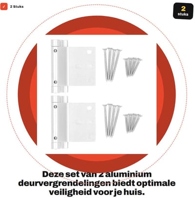 Dailygoods- Deurslot Veiligheid Vergrendeling - Kinderslot - Aluminium - 800lbs Kracht - Eenvoudige Ontgrendeling - Thuis Beveiliging - Deurbeslag