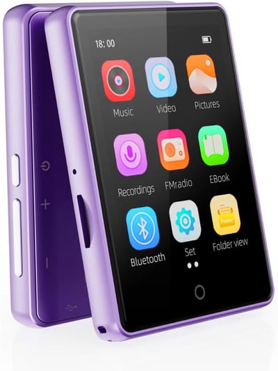 SNJY® MP3 Speler Bluetooth - MP4 Speler - Muziek Speler - Touchscreen - 64GB - Paars