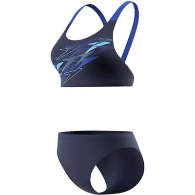 Speedo Dames Bikini Medley Logo V-Back Marine/Blauw