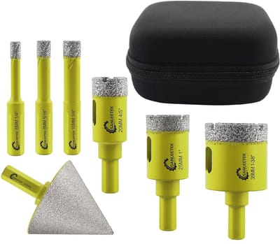Diamantboorkroon Set van 7 Stuks - Voor Porselein, Keramische Tegels, Marmer en Graniet