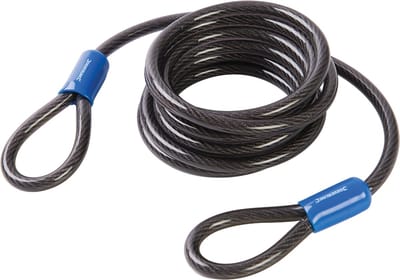 Silverline Sterke stalen beveiligingskabel - 2,5 meter - Ø 8 mm - PVC coating - Weerbestendig